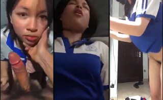Bảo Ngân 2k11 nữ sinh cấp 2 địt vội khi còn mặc nguyên đồng phục trường