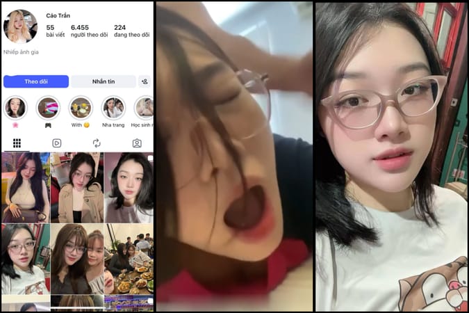 [QMH] Hot IG Cáo Trần mặt dâm kính cận lộ clip bị địt bạo dâm rên la thảm thiết